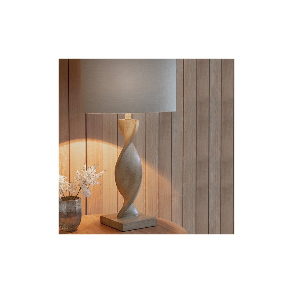 Abia Wooden Table Lamp C/W Shade