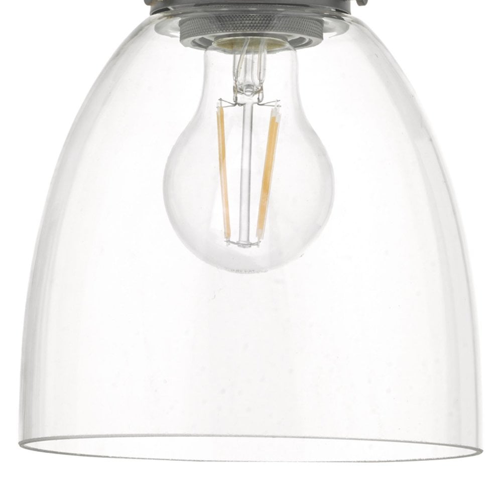 Arvin Single Pendant in Antique Chrome & Glass