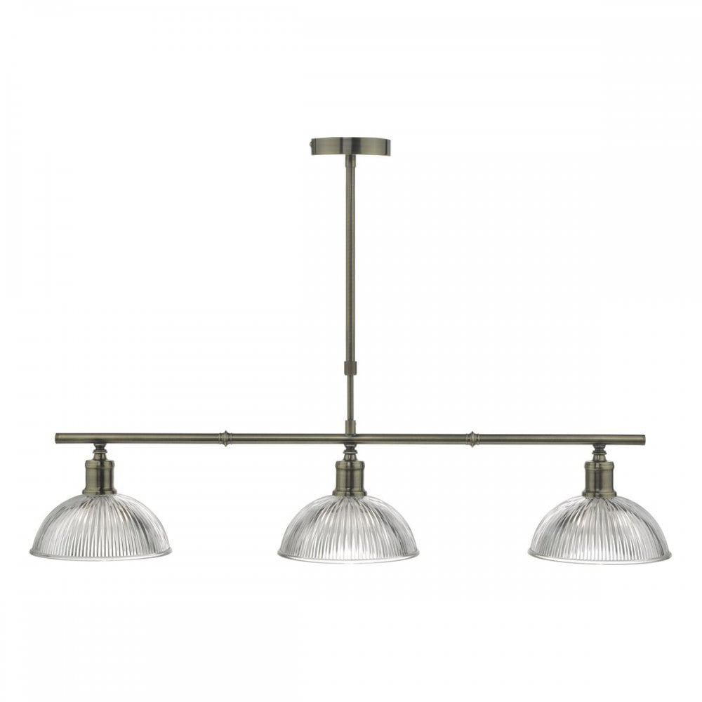 Dara 3 Light Bar Pendant in Antique Brass