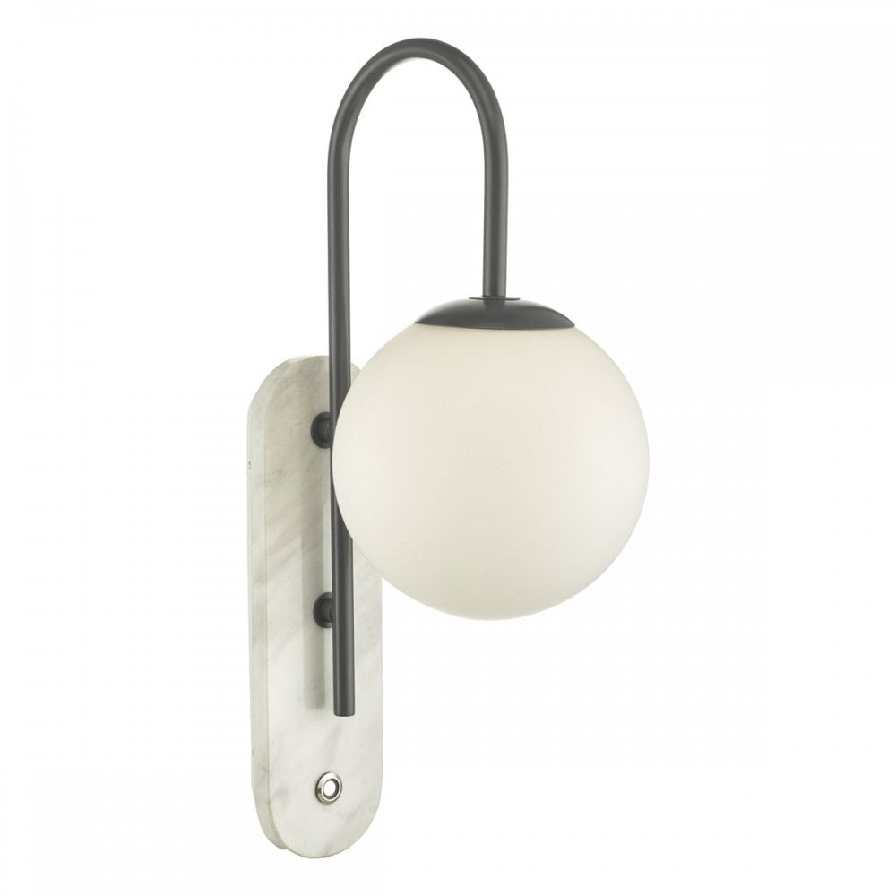 Deuce Bathroom Wall Light Grey & Marble IP44