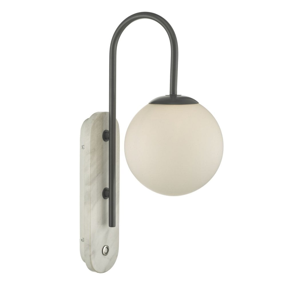 Deuce Bathroom Wall Light Grey & Marble IP44