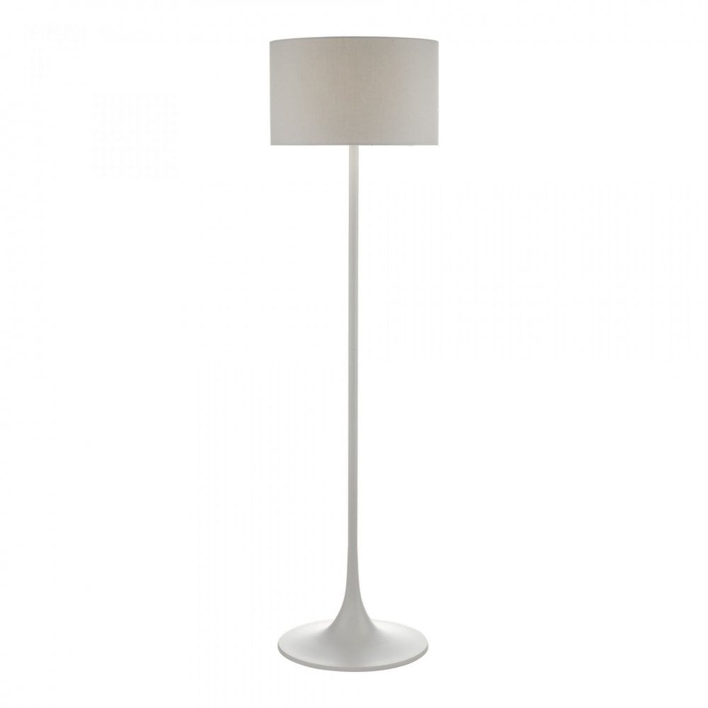Funchal Grey Floor Lamp C/W Shade