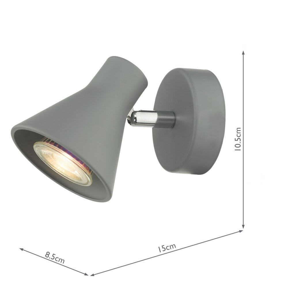 Diza Single Spotlight in Matt Grey