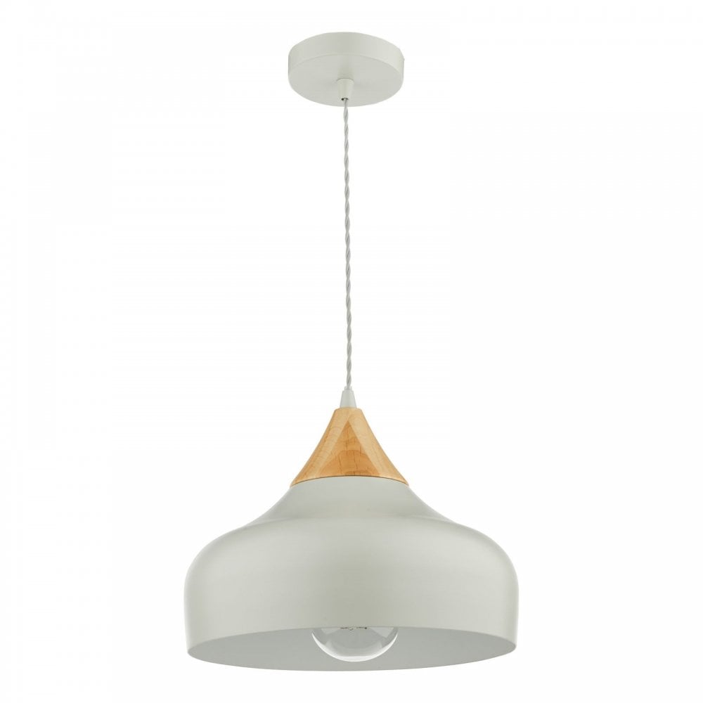 Gaucho Pendant in Grey with Wood Detail