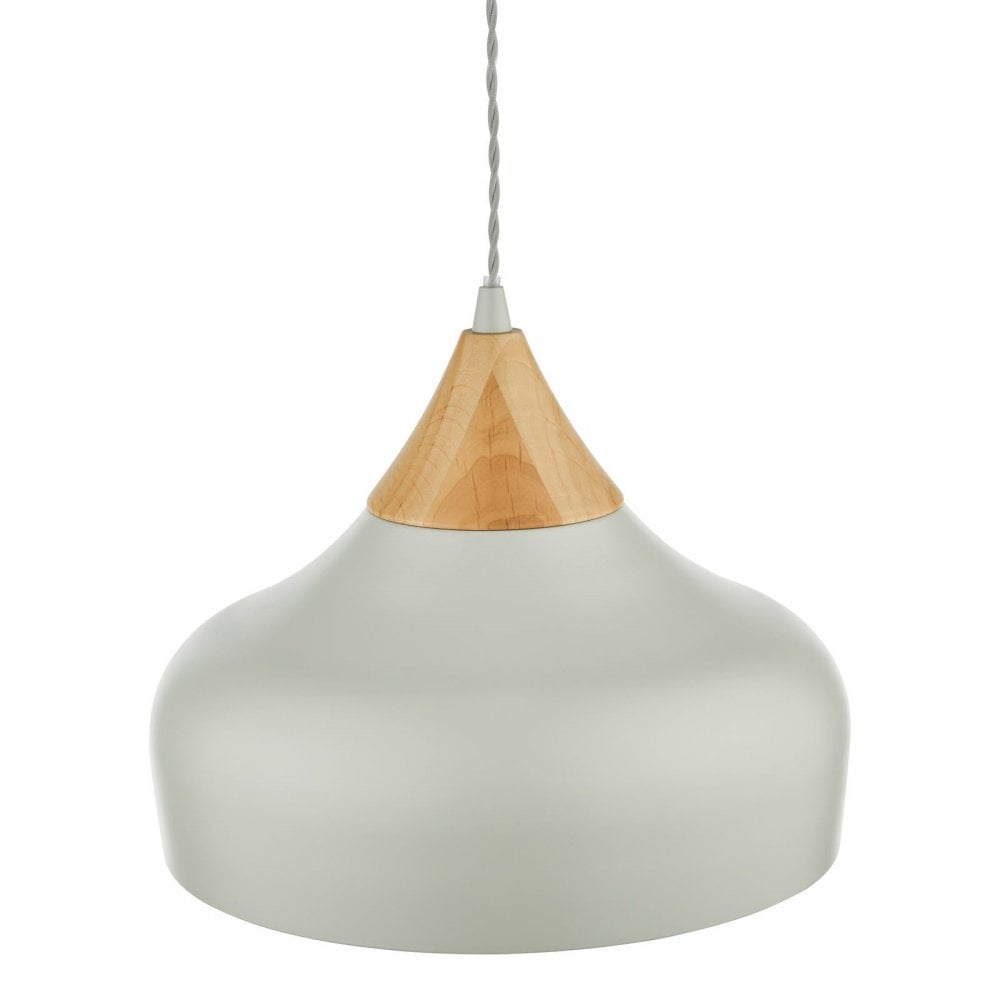 Gaucho Pendant in Grey with Wood Detail