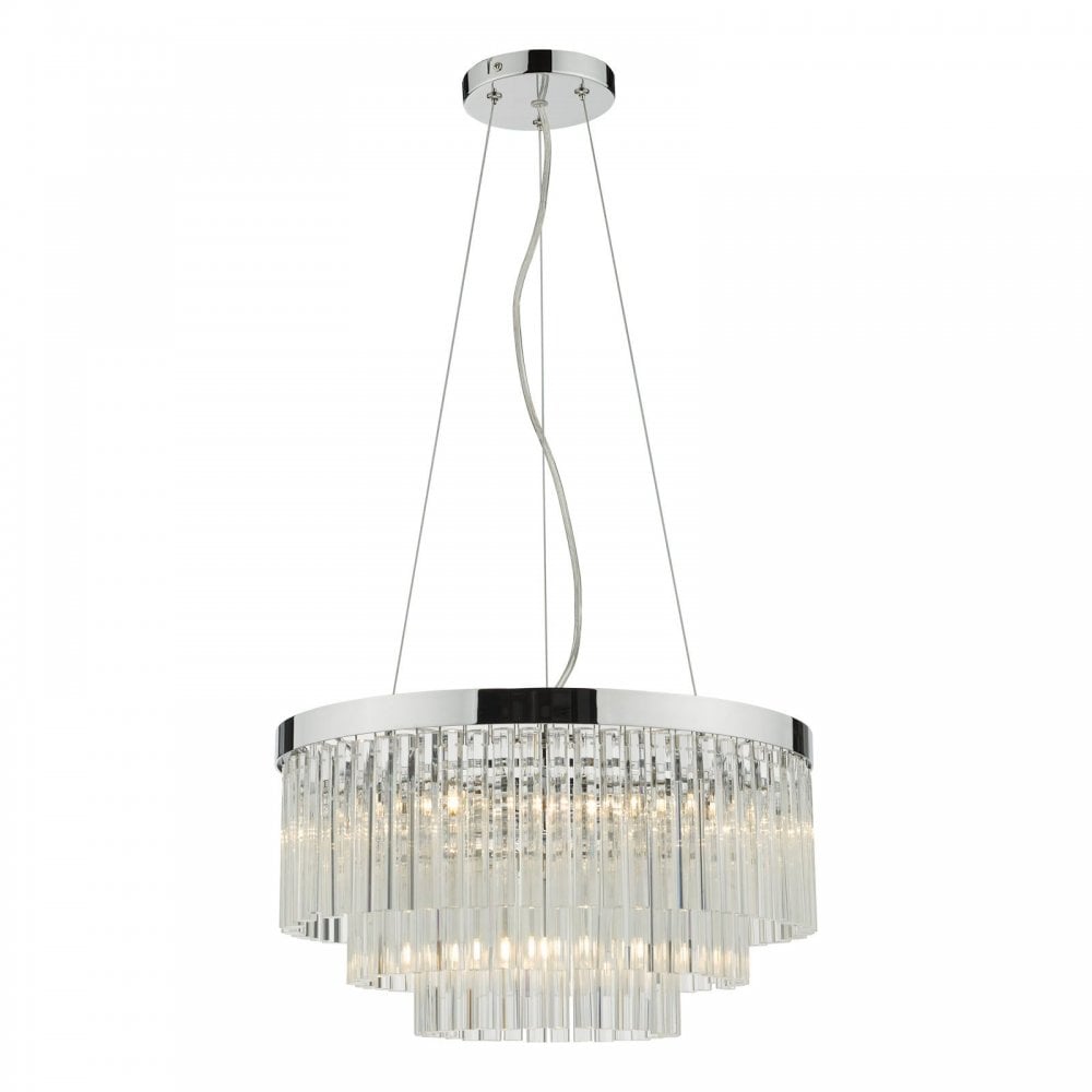 Giovana 5 Light Pendant Polished Chrome & Clear Glass