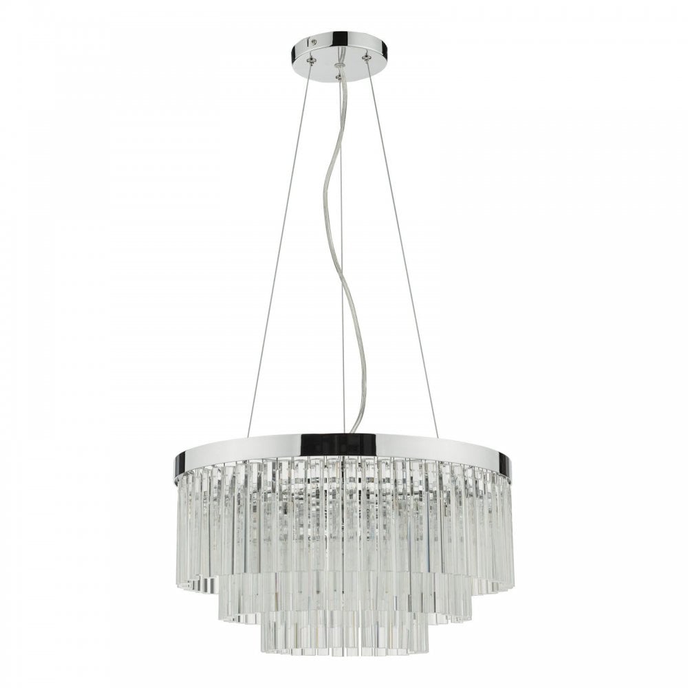 Giovana 5 Light Pendant Polished Chrome & Clear Glass