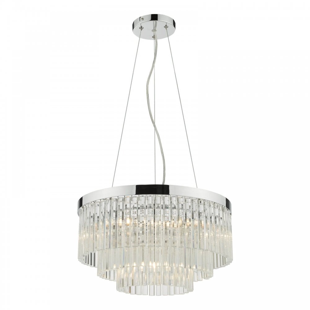 Giovana 5 Light Pendant Polished Chrome & Clear Glass