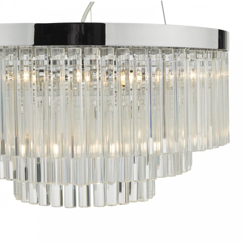 Giovana 5 Light Pendant Polished Chrome & Clear Glass
