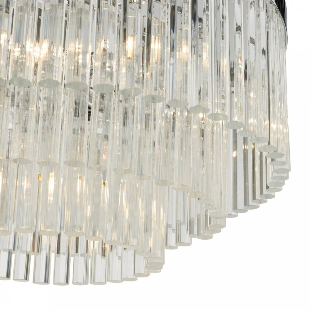 Giovana 5 Light Pendant Polished Chrome & Clear Glass