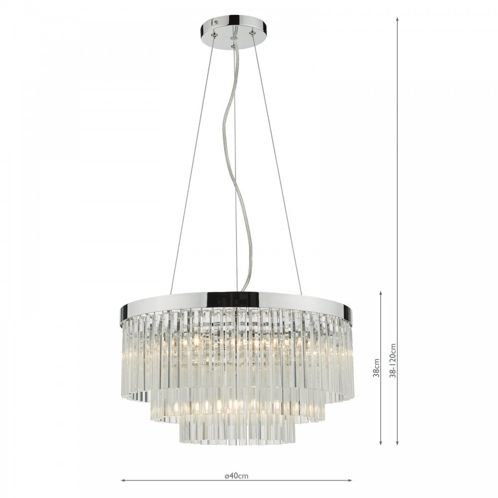 Giovana 5 Light Pendant Polished Chrome & Clear Glass