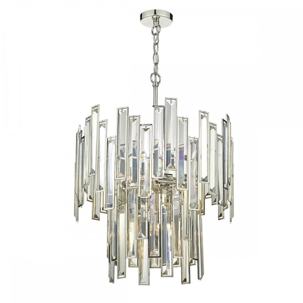 Odile 6 Light Champagne Crystal Pendant in Frame