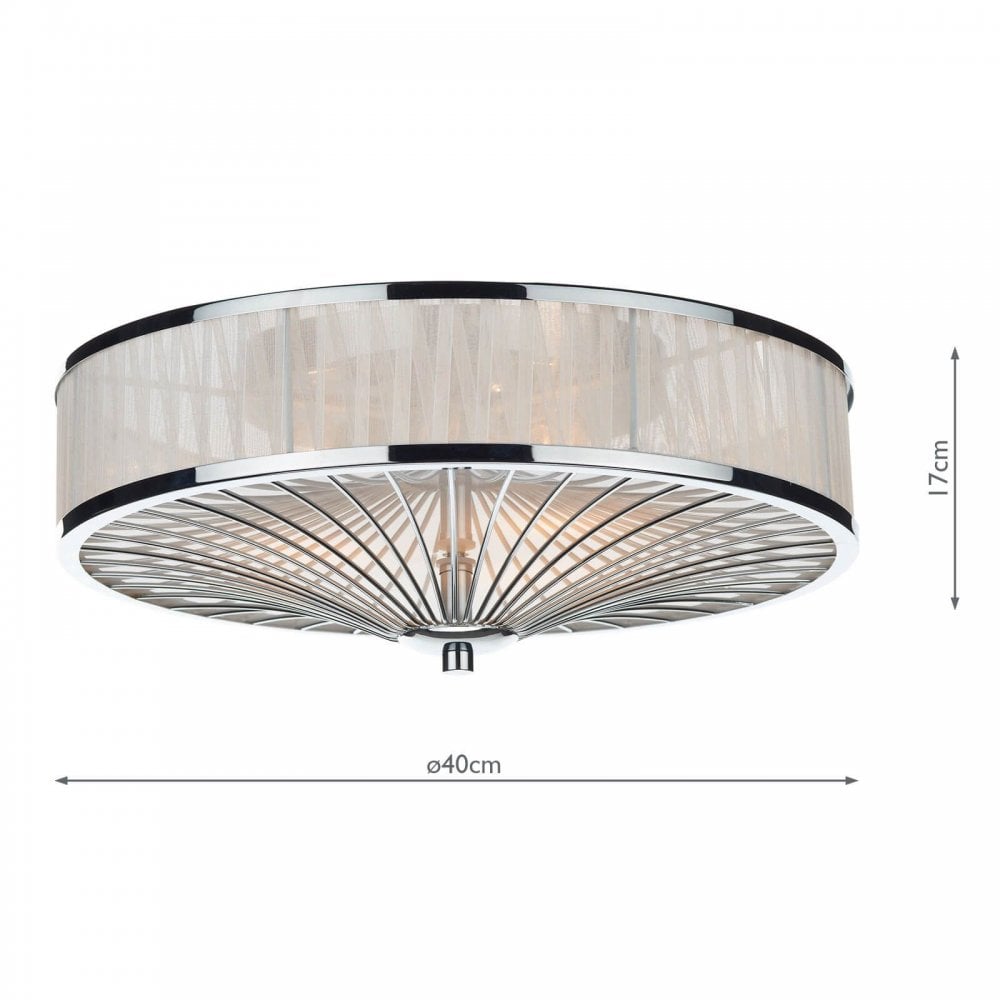 Oslo 3 Light Polished Chrome Flush Fitting