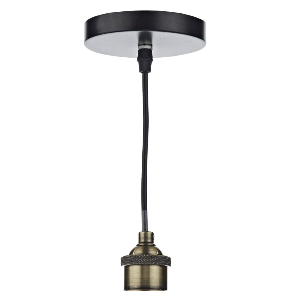 Ray Single Pendant in Antique Brass with Clear Glass