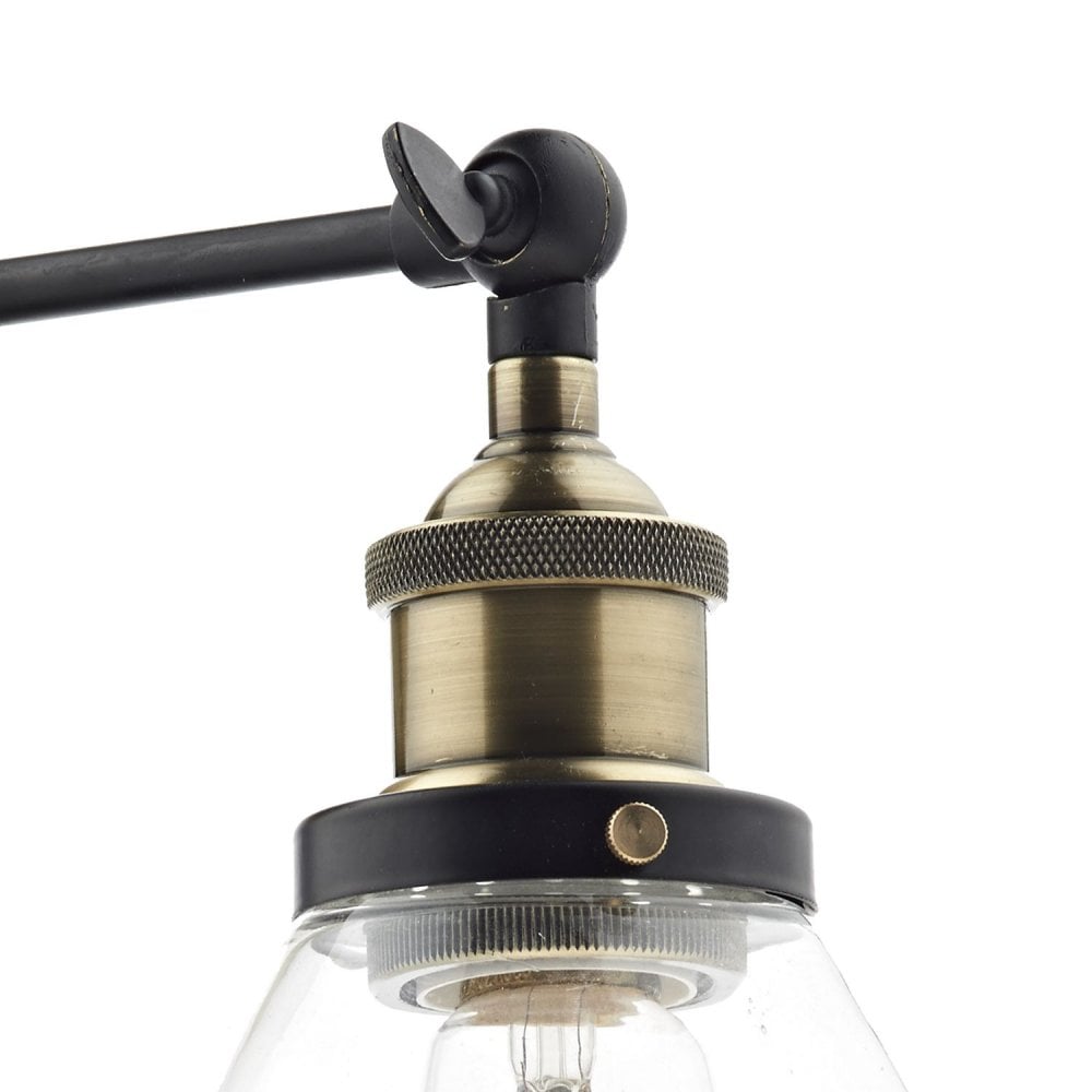 Ray Wall Light in Antique Brass & Clear Glass