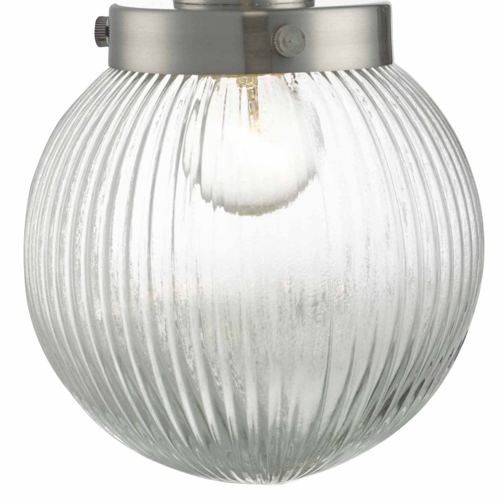 Tamara Wall Light with Ribbed Glass in Satin Nickel