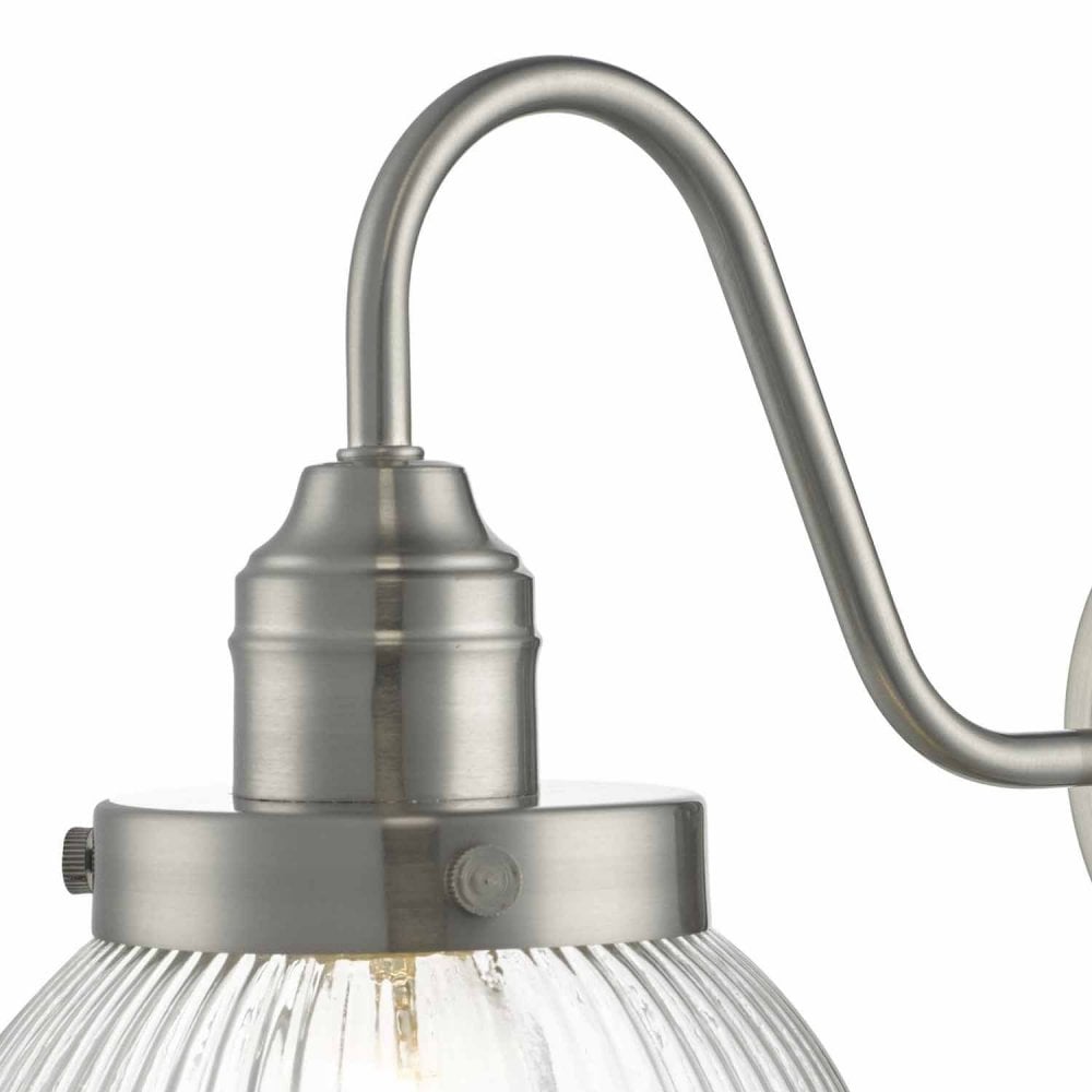 Tamara Wall Light with Ribbed Glass in Satin Nickel