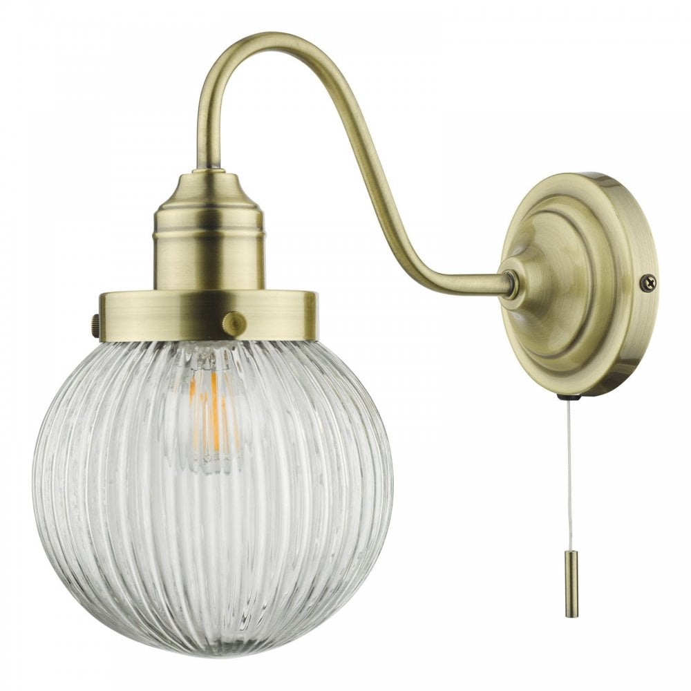 Tamara Wall Light with Ribbed Glass in Satin Nickel
