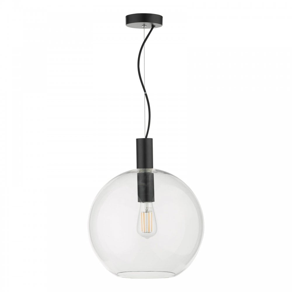 Zula Glass Pendant with Black Finish
