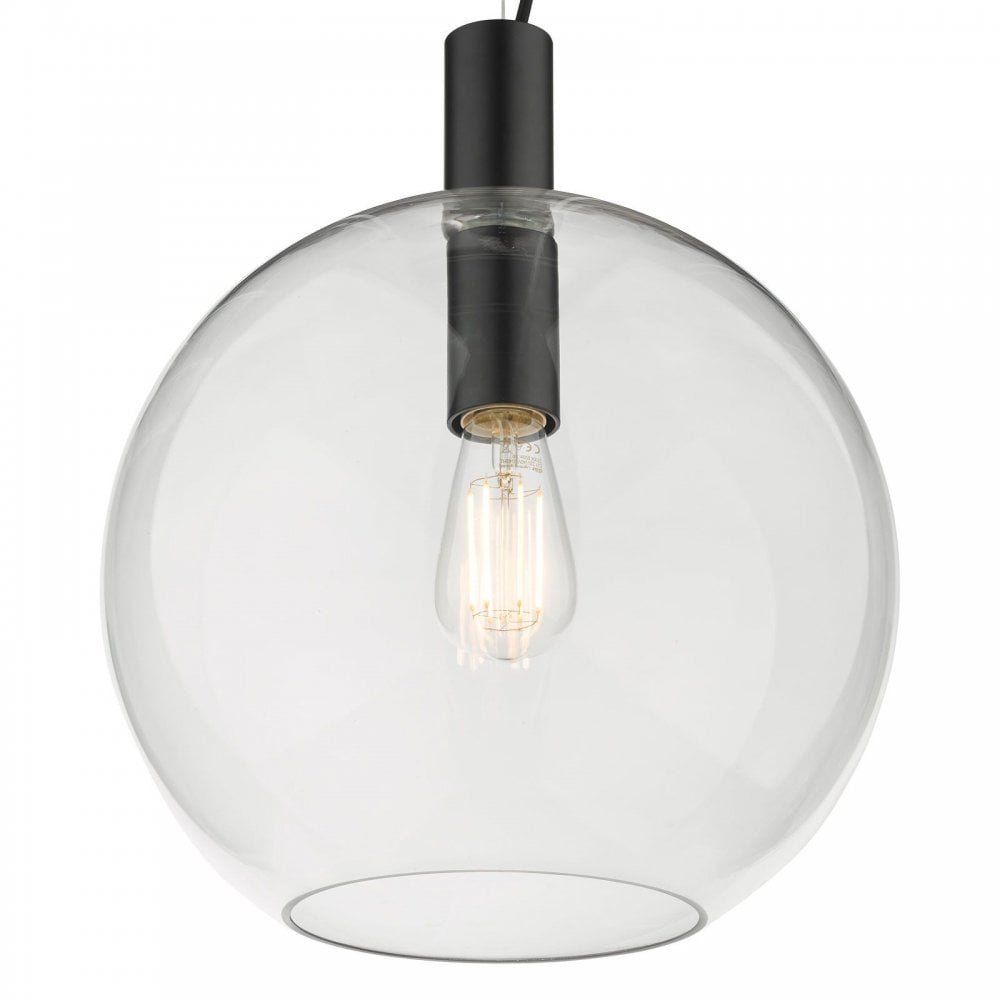 Zula Glass Pendant with Black Finish
