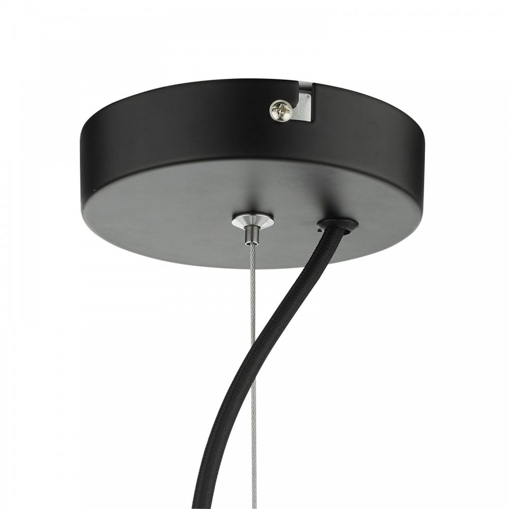 Zula Glass Pendant with Black Finish