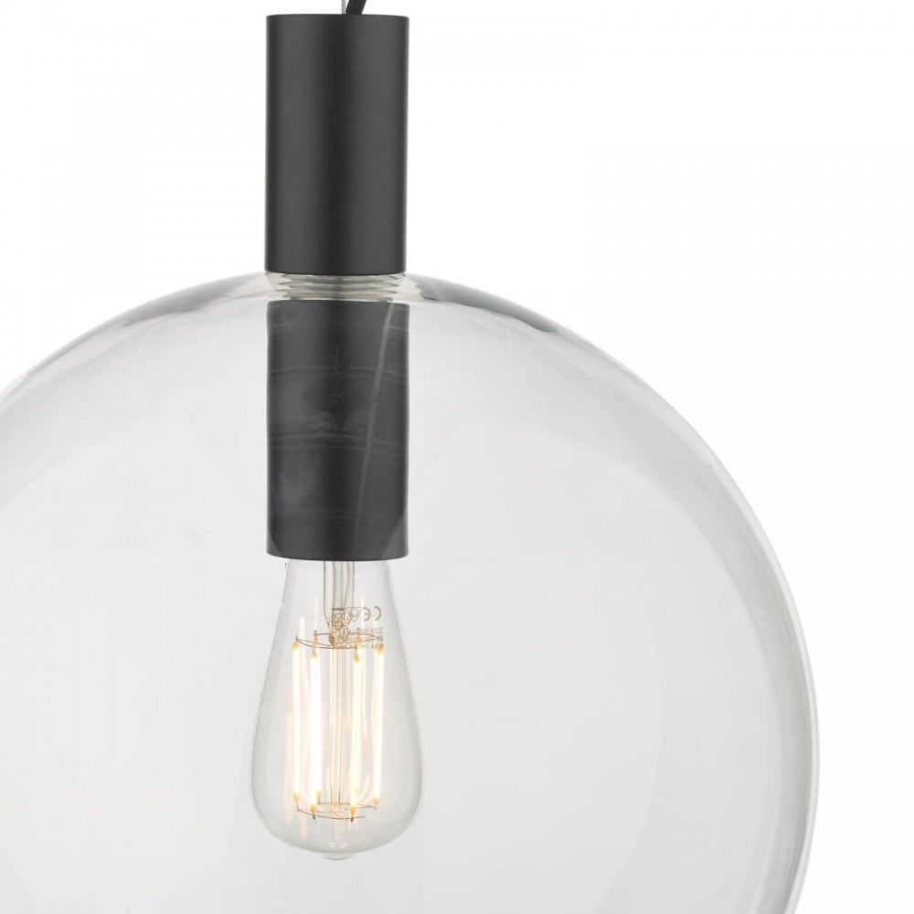 Zula Glass Pendant with Black Finish