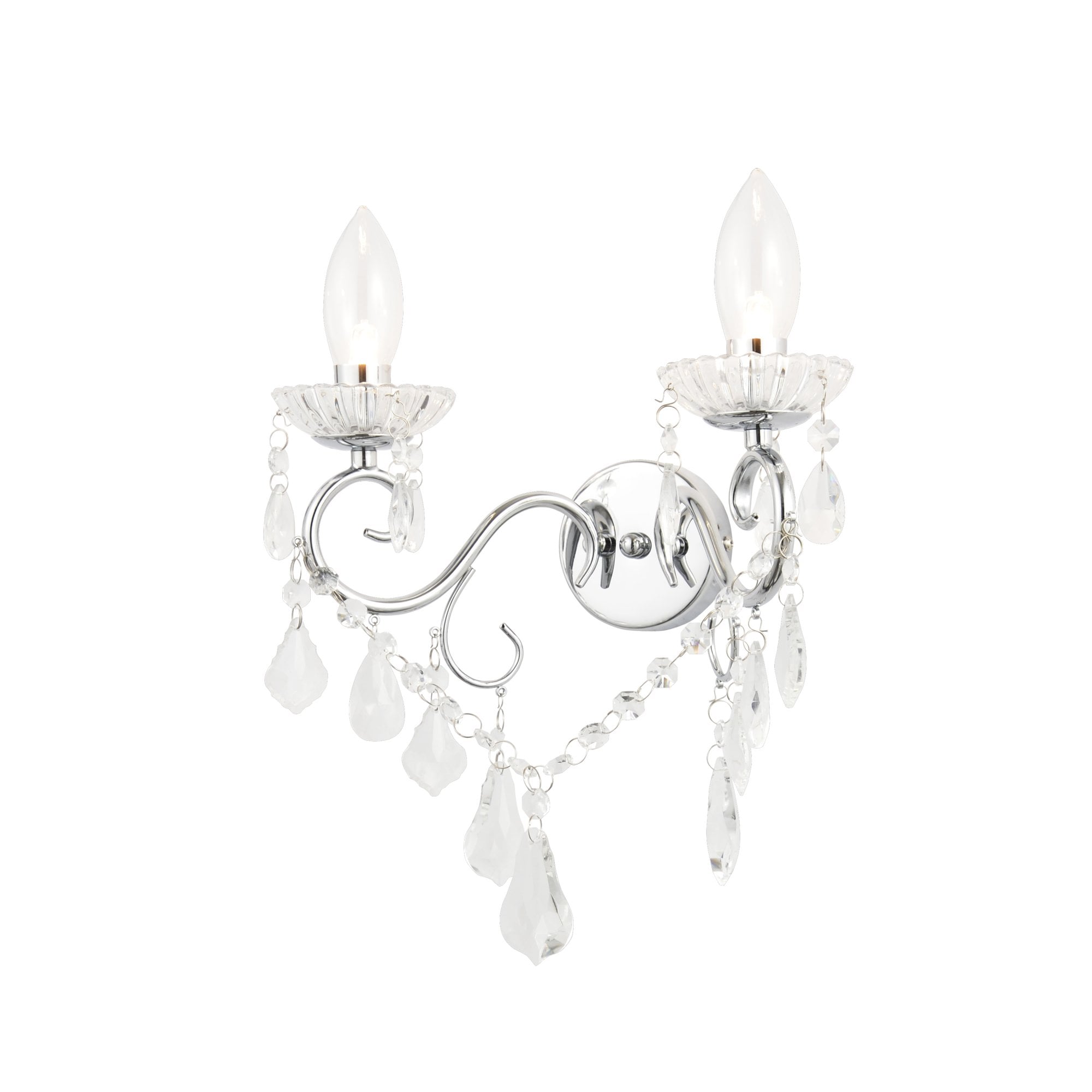 VELA 2 Light Bathroom Wall Light in Chrome