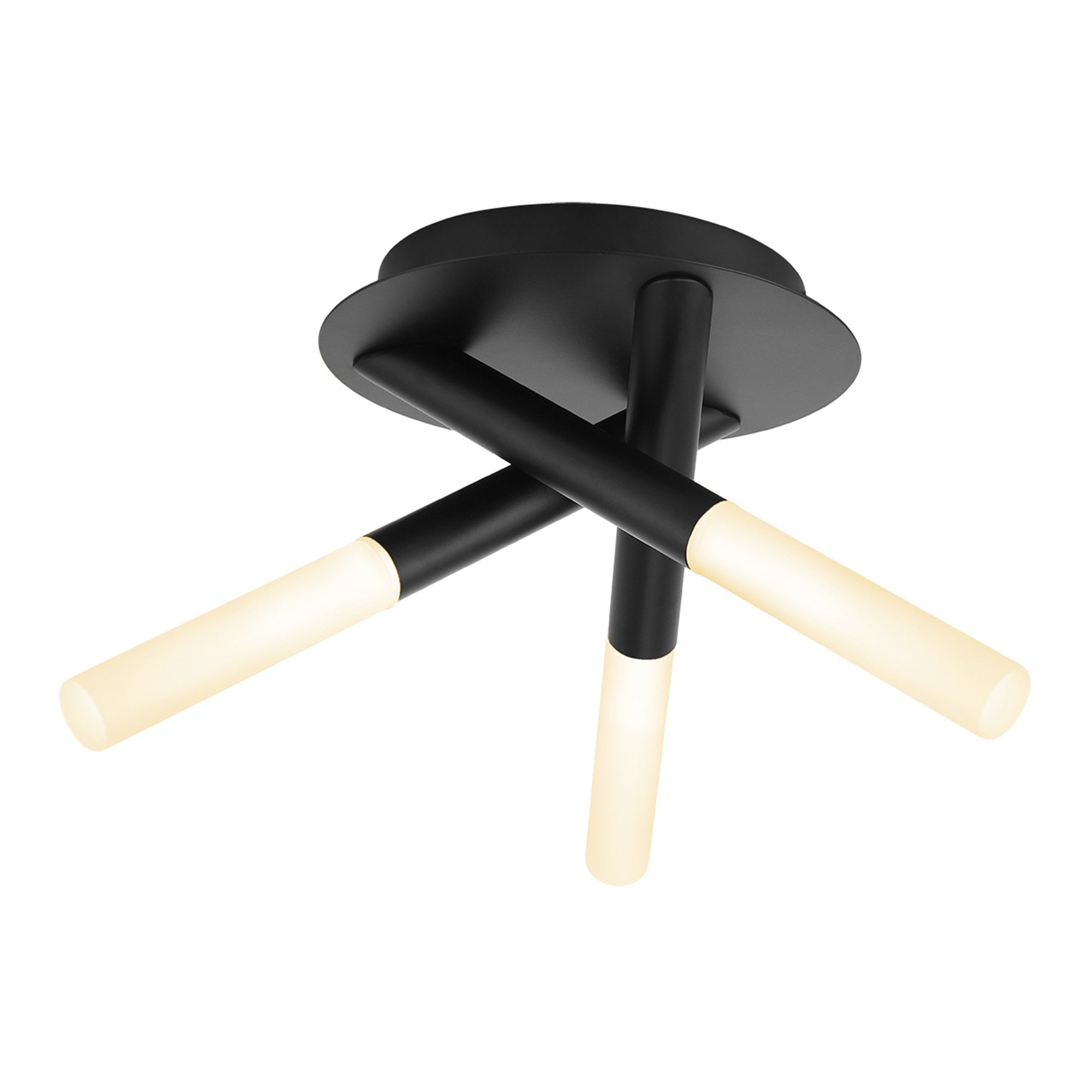 CRUX 3 Light Tubular Bathroom Ceiling Fitting in Matt Black