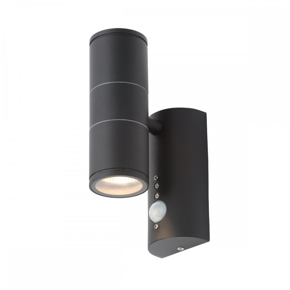 Islay PIR Black Up and Down Wall Light