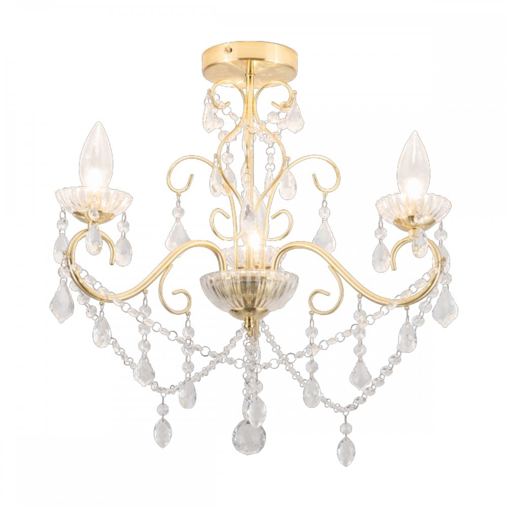 Vela 3 Light Satin Brass Bathroom Fitting IP44