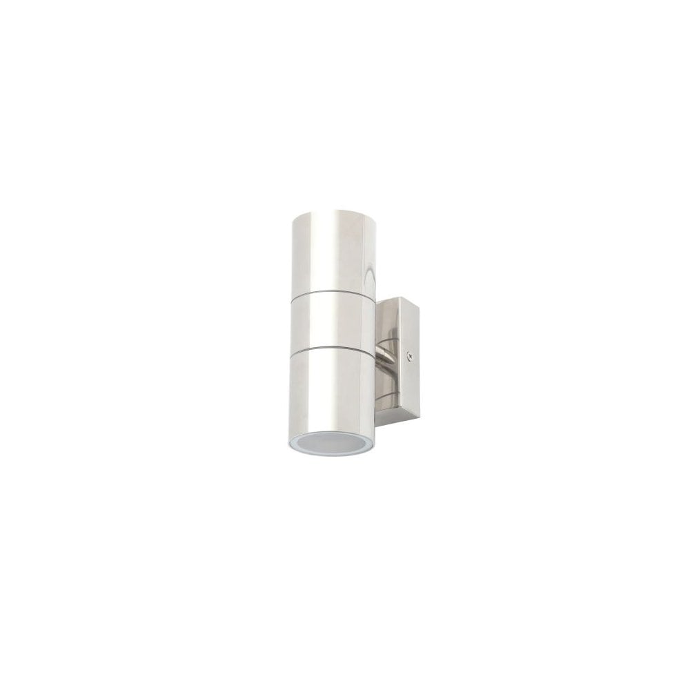 Leto Up and Down Polished Stainless Steel Outdoor Wall Light