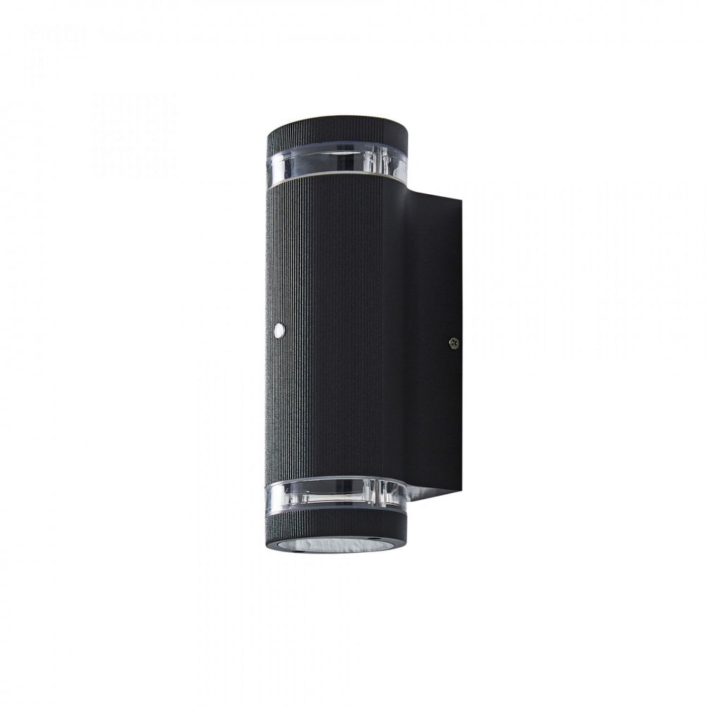 Helix Black Up and Down Wall Light with a Photocell Sensor IP44