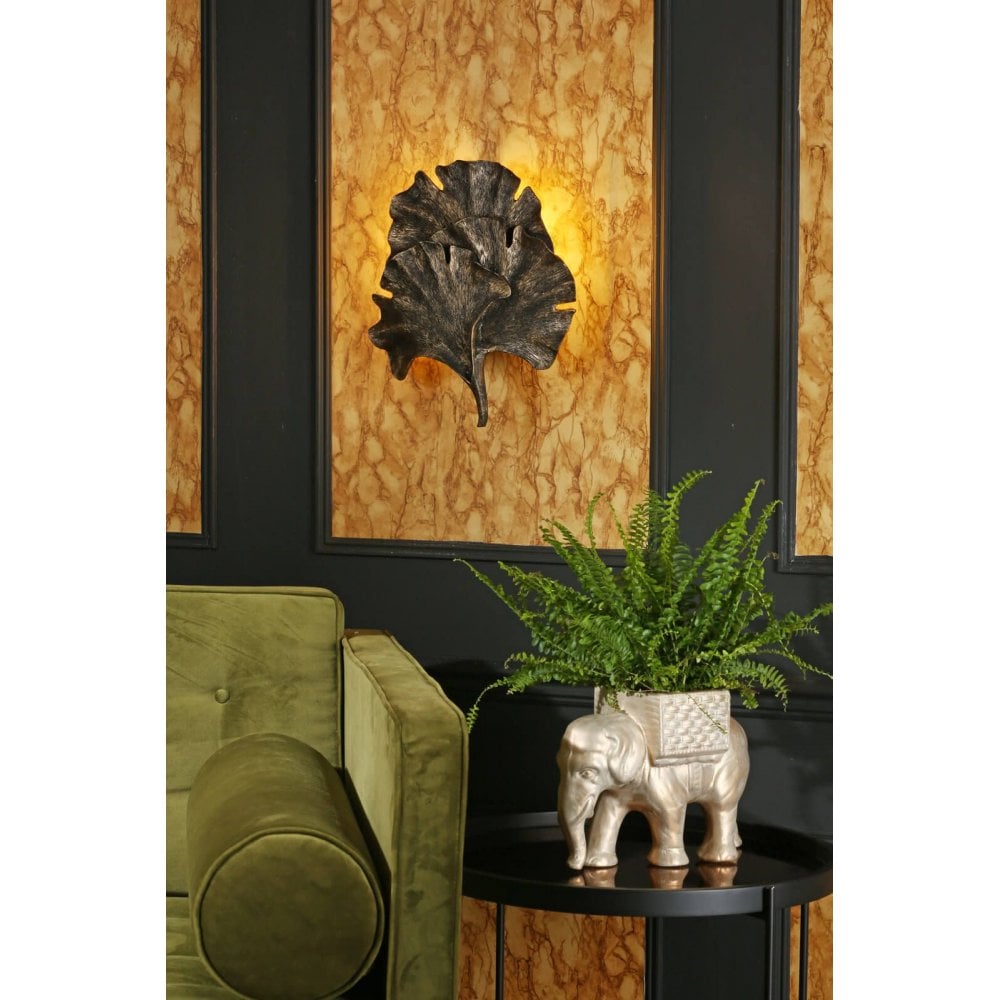 Gingko Wall Light Black Gold