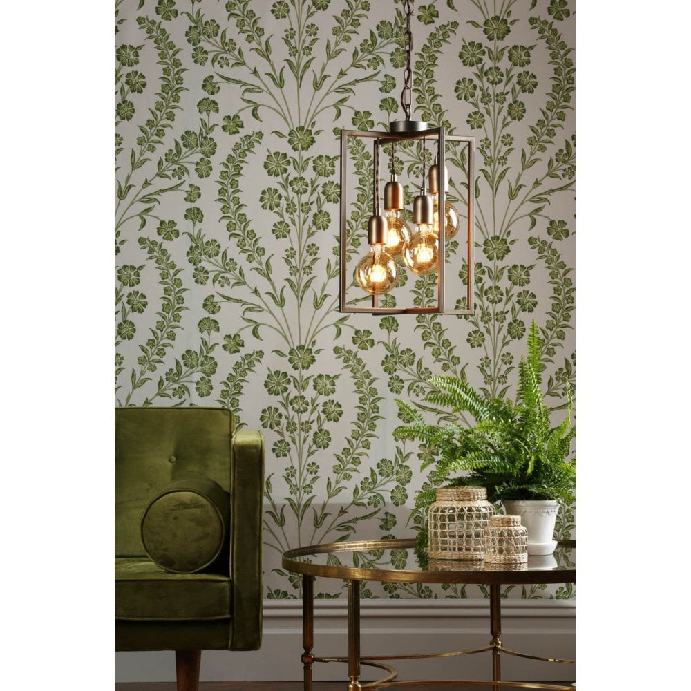 Chiswick 4 Light Antique Brass Pendant E27