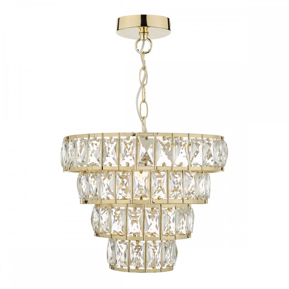 Cerys 1 Light 4 Tier Pendant Crystal in Polished Gold