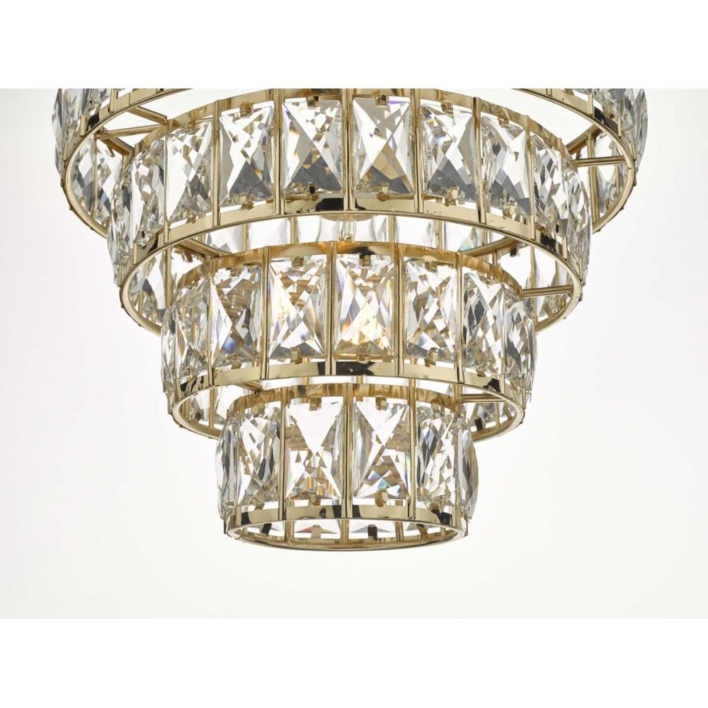 Cerys 1 Light 4 Tier Pendant Crystal in Polished Gold