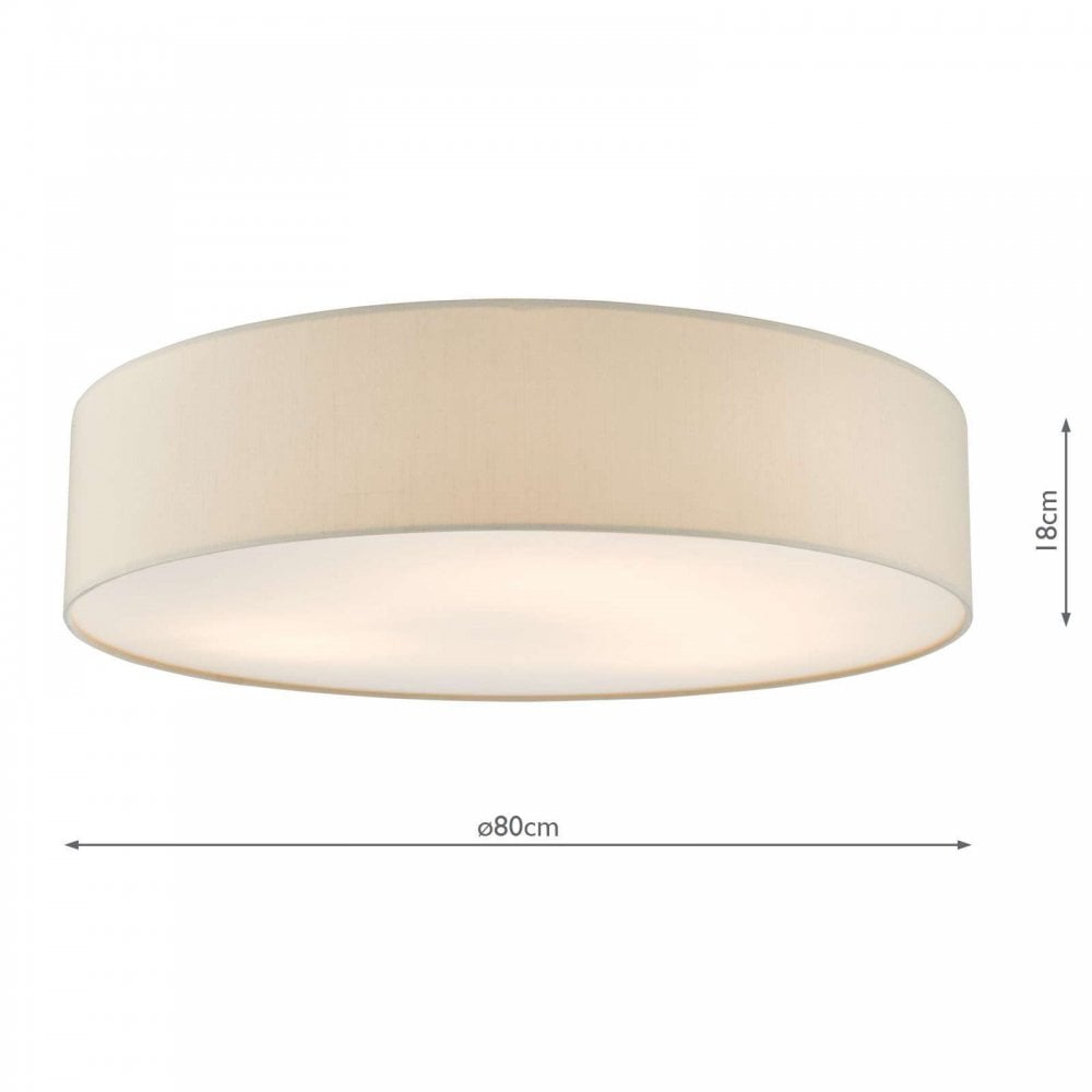 Cierro 6 Light Flush Fitting in Taupe