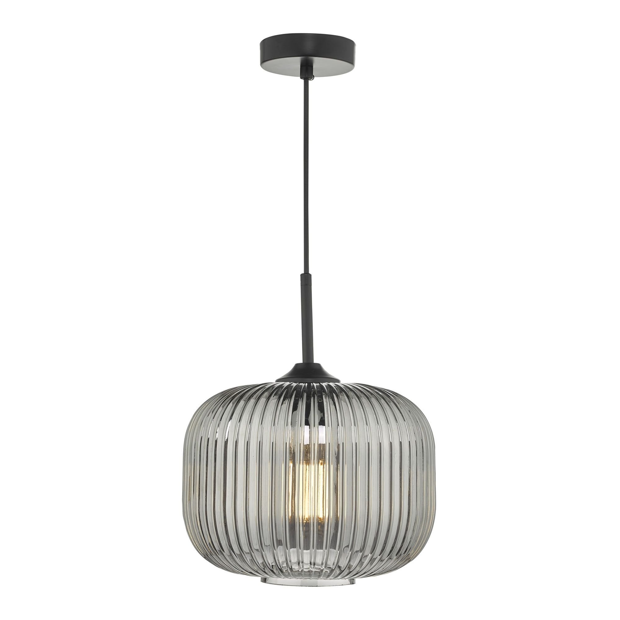 Demarius Black Pendant with Smoked Glass