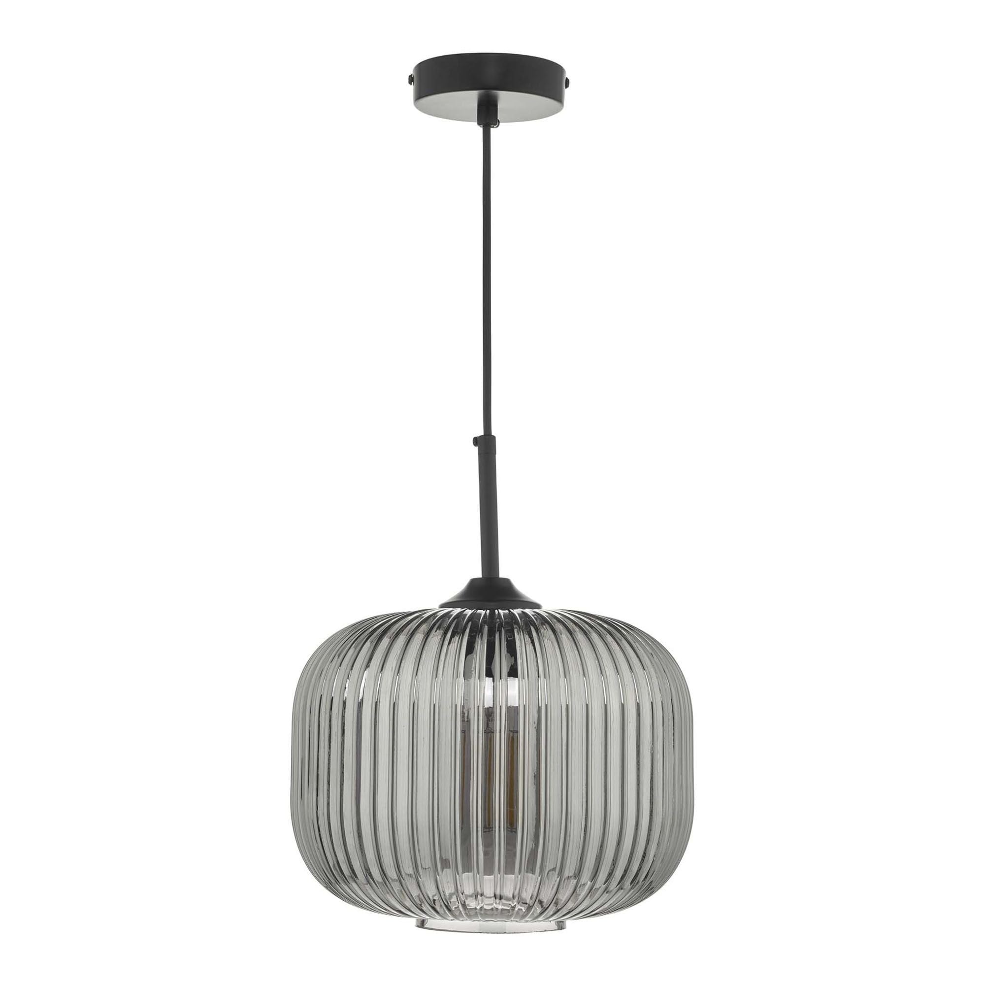 Demarius Black Pendant with Smoked Glass