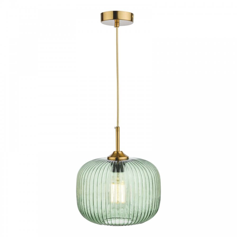 Demarius Bronze Pendant with Green Glass