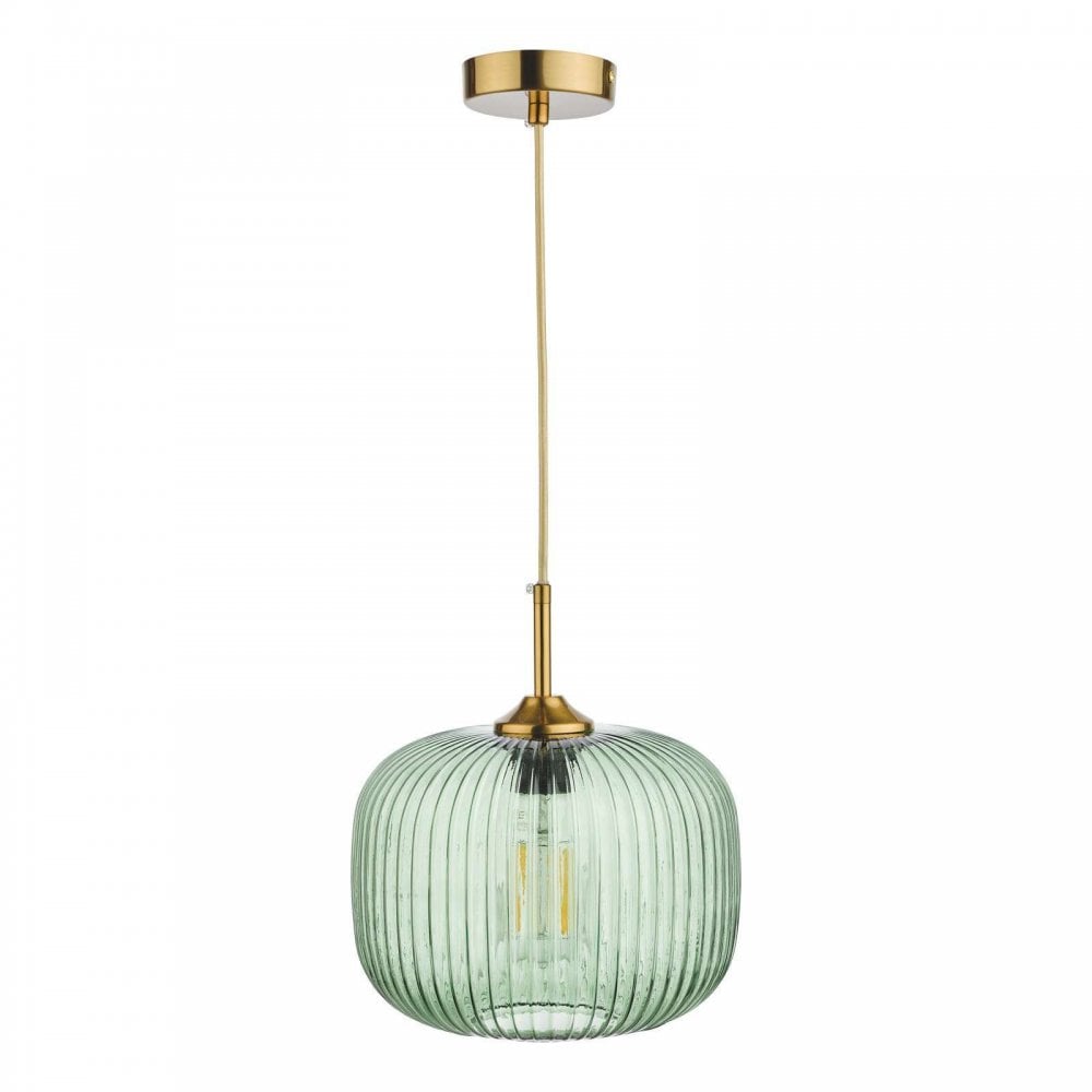 Demarius Bronze Pendant with Green Glass