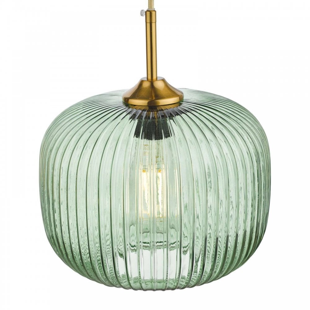 Demarius Bronze Pendant with Green Glass