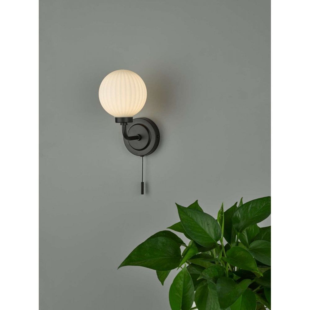 Alrik Bathroom Wall Light in Matt Black IP44