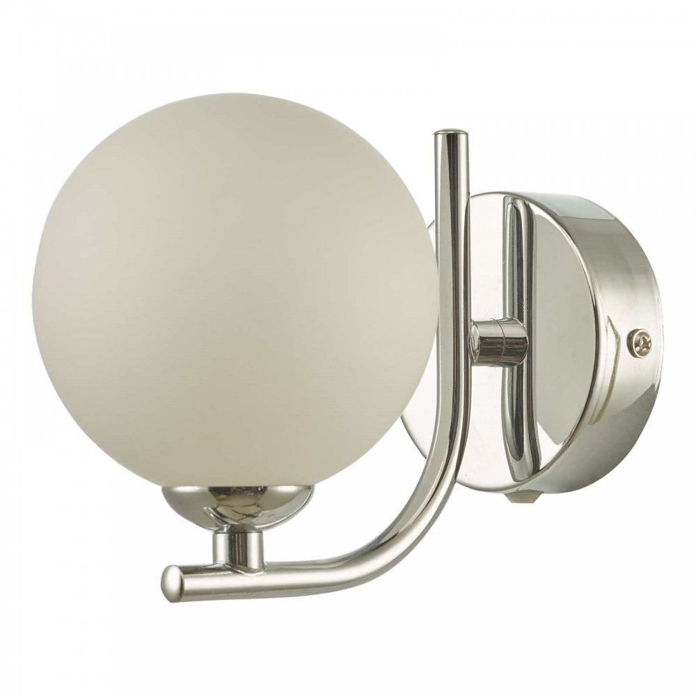 Cradle Polished Chrome Wall Light with Opal Glass