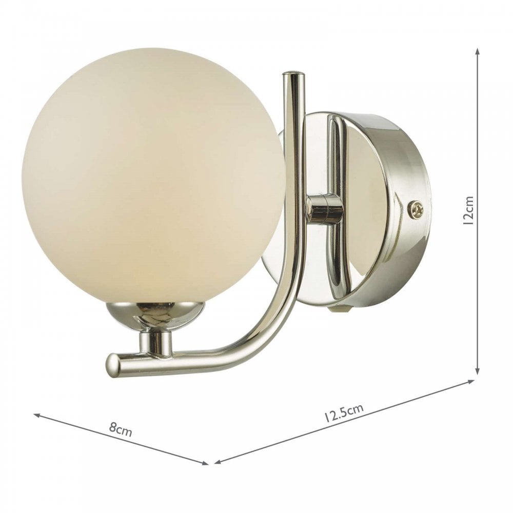 Cradle Polished Chrome Wall Light with Opal Glass