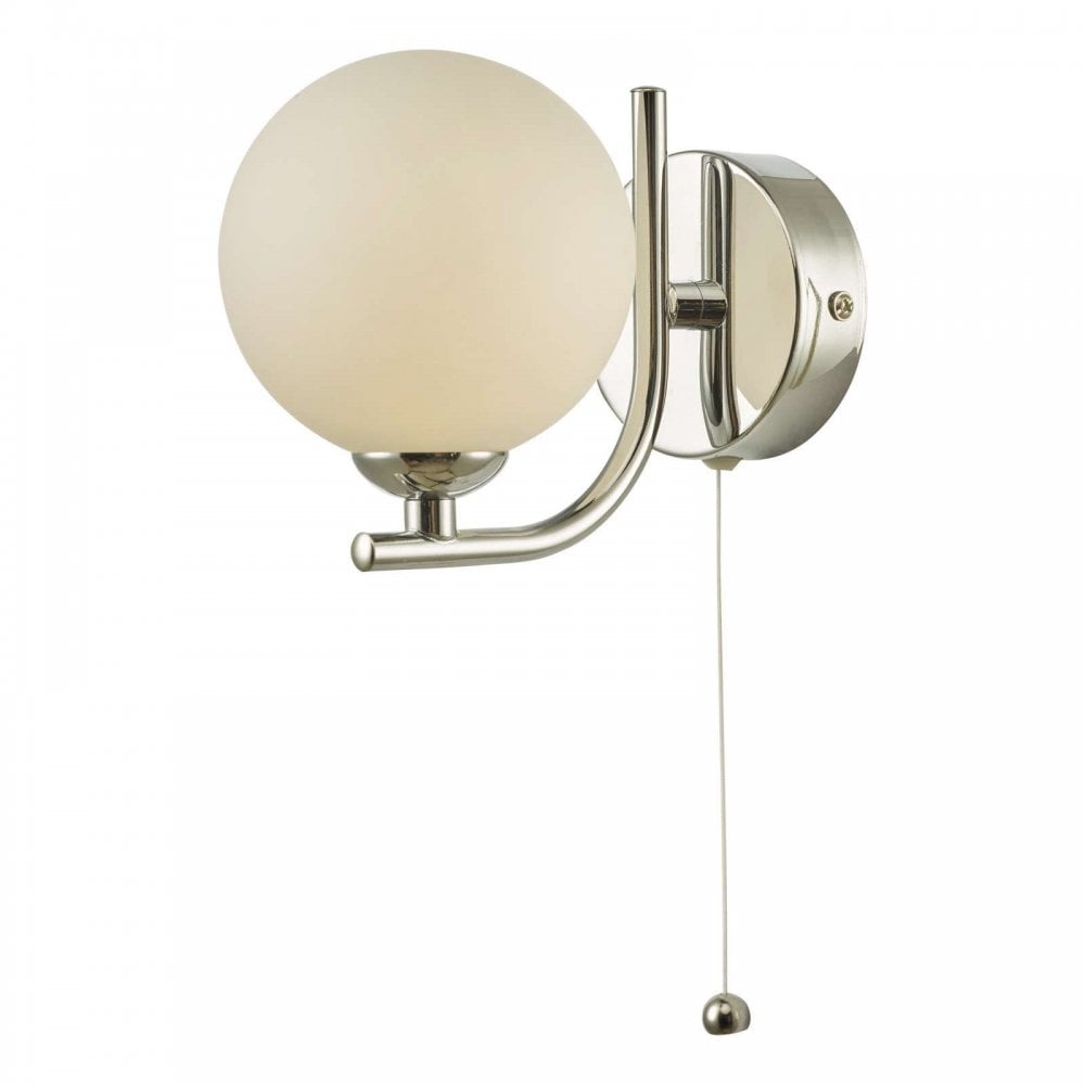 Cradle Polished Chrome Wall Light with Opal Glass