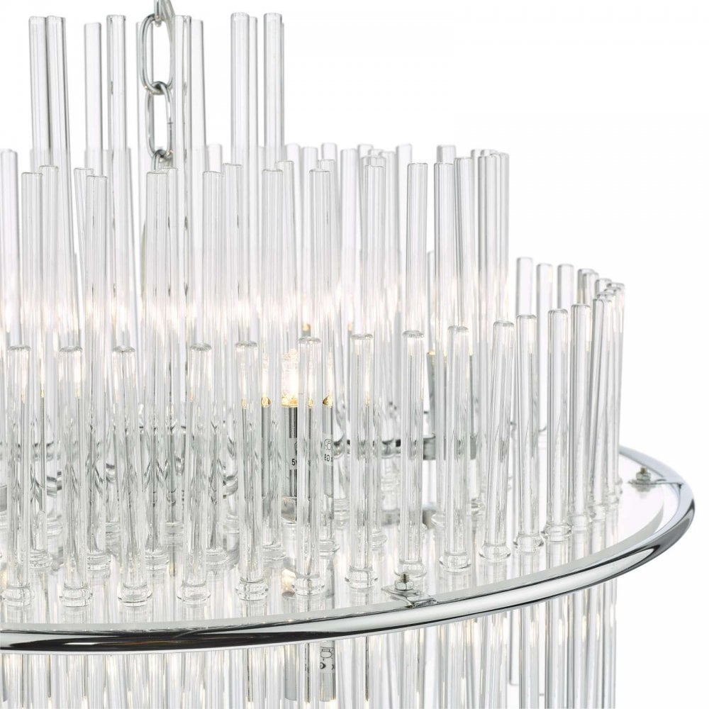 Lukas 13 Light Pendant Polished Chrome And Glear Glass