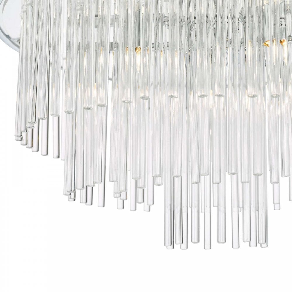 Lukas 13 Light Pendant Polished Chrome And Glear Glass
