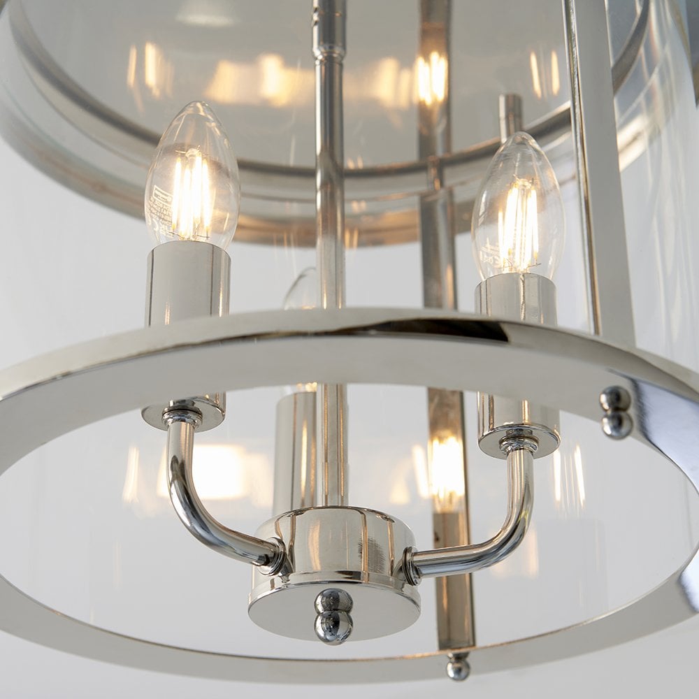 Hampworth 3lt Flush Light in Bright Nickel