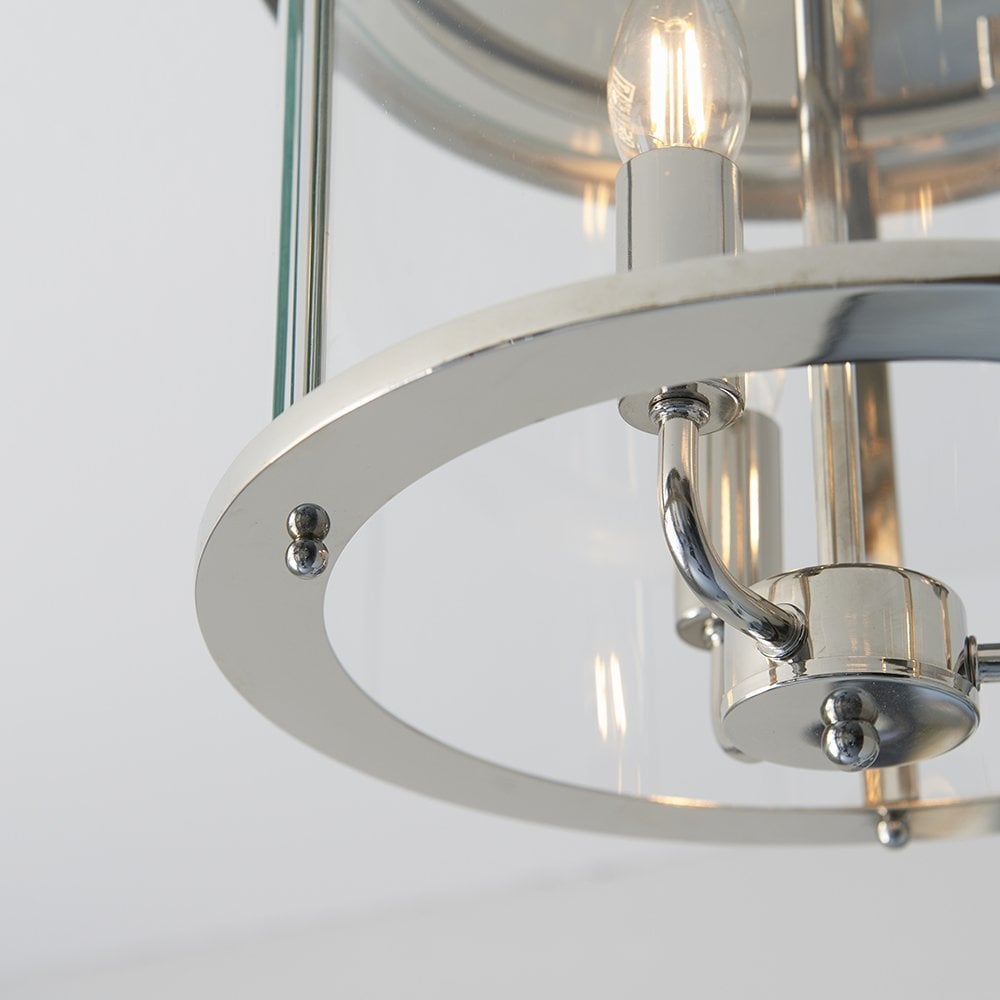 Hampworth 3lt Flush Light in Bright Nickel